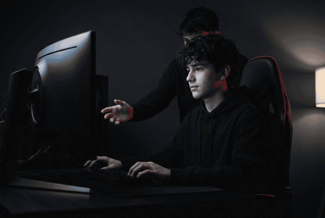Joven entrenando con su formador en un setup del club